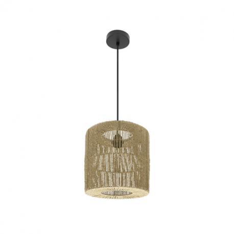 Colgante Fabriano 1xe27 Negro/natural Regx28x28cm