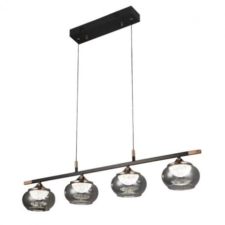 Regleta Pompeya 4l Negro 28w 3000-4000-6000k C/remoto Y Reg.intensidad 2520lm Regx91x15 Cm