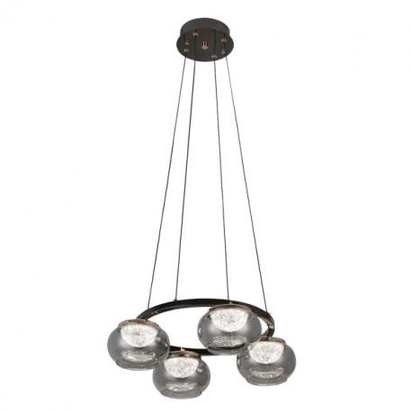 Colgante Pompeya 4l Neg 28w 3000-4000-6000k C/remoto Y Reg.intensidad 2520lm Regx48x48 Cm
