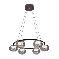Colgante Pompeya 6l Negro 42w 3000-4000-6000k C/remoto Y Reg.intensidad 3780lm Regx67x67 Cm