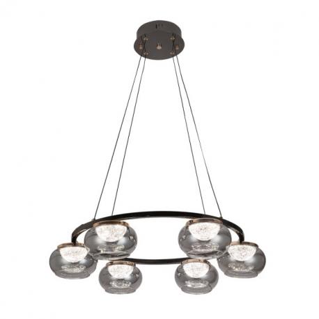 Colgante Pompeya 6l Negro 42w 3000-4000-6000k C/remoto Y Reg.intensidad 3780lm Regx67x67 Cm