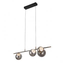 Regleta Pompeya 4l Negro 28w 3000-4000-6000k C/remoto Y Reg.intensidad 2520lm Regx100x34 Cm