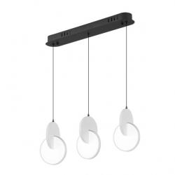 Regleta Colgante Carlota 3l Negro/Blanco 51w 6500k 7140lm C/remoto Regx54x18cm