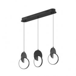 Regleta Colgante Carlota 3l Negro 51w 6500k 7140lm C/remoto Regx54x18cm