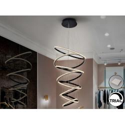 RING-LAMP 8 AROS NEGRO 3000K DIMABLE