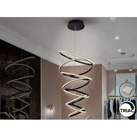 RING-LAMP 8 AROS NEGRO 3000K DIMABLE