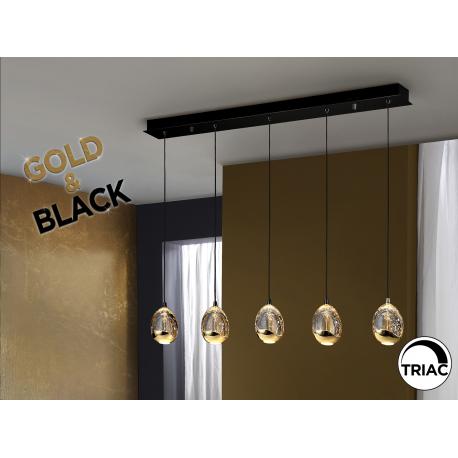 ROCIO- LAMPARA 5L NEGRO-ORO