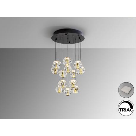 ZARIA-LAMP 13L- NEGRO/ORO/TRANSP D60 DIM