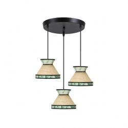 Plafon Constantinopla 3xe27 Beis/verde Regx35x35cm