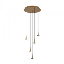 ANDROMEDA Colgante 5xLED 5W 3000K W/T Cristal