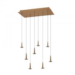 ANDROMEDA Colgante Cuadrado 8xLED 5W 3000K W/T Cristal