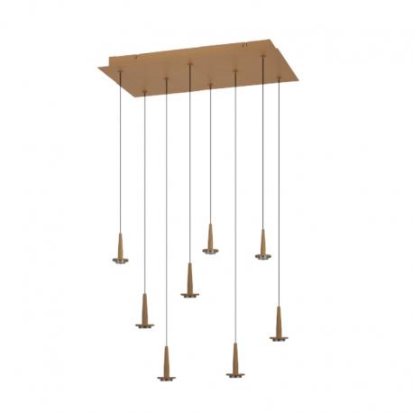 ANDROMEDA Colgante Cuadrado 8xLED 5W 3000K W/T Cristal