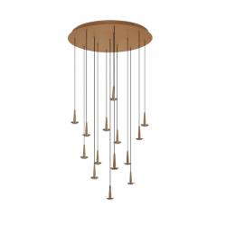 ANDROMEDA Colgante Redondo 14xLED 5W 3000K W/T Cristal