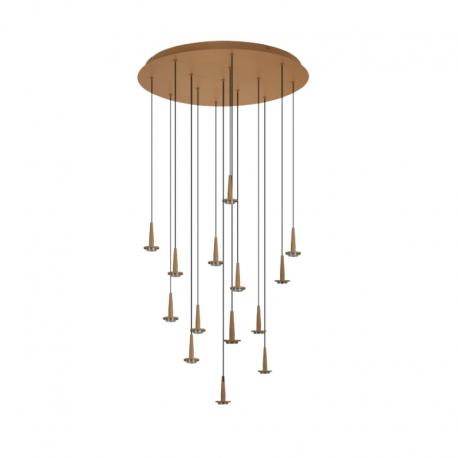 ANDROMEDA Colgante Redondo 14xLED 5W 3000K W/T Cristal