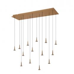 ANDROMEDA Colgante Cuadrado 14xLED 5W 3000K W/T Cristal