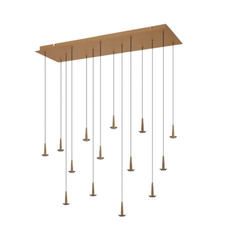 ANDROMEDA Colgante Cuadrado 14xLED 5W 3000K W/T Cristal