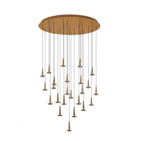 ANDROMEDA Colgante Redondo 24xLED 5W 3000K W/T Cristal