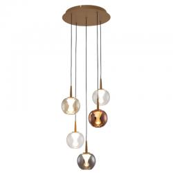 ANDROMEDA LAMPARA 5L- BASE REDONDO ORO - 8941(X2)+8938+8939+8940