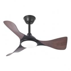 Ventilador Dc Caiman 36w 3600lm Negro/roble 89d 3aspas 6vel 3000-4500-6500k Remoto+reg.intensidad+memoroa+temporizador