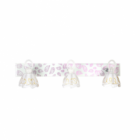 Aplique Baño 3 Focos Led 15w 6000k Blanco C/cristal Decorativo 10x50x15 Cm Articulable Y Orientable