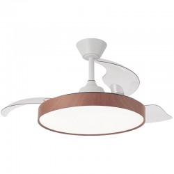  VENTILADOR DE TECHO DC CORCEGA BLANCO-ROBLE 45W LED 6000 LM REGULABLE + APP