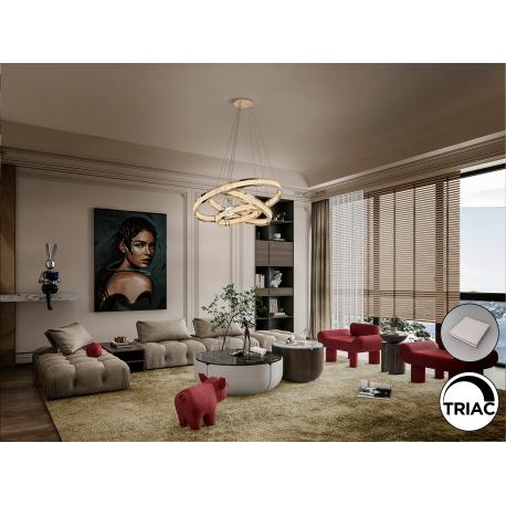 LORIAN- LAMPARA 3 AROS DORADO BRILLO