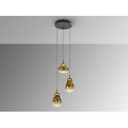 ALEDIS- LAMPARA 3L NEGRO-DORADO