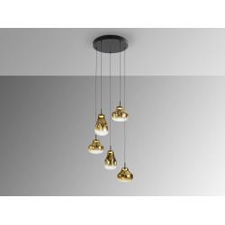 ALEDIS- LAMPARA 5L NEGRO-DORADO