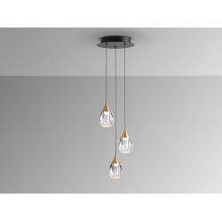 CORINA- LAMPARA 3L NEGRO-COBRE