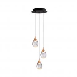 CORINA- LAMPARA 3L NEGRO-COBRE