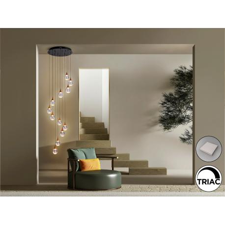 CORINA- LAMPARA 12L NEGRO-COBRE