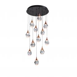 CORINA- LAMPARA 12L NEGRO-COBRE