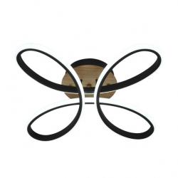 Plafon Bandeira 104w 3000-4000-6500k Negro/madera 11440 Lm C/remoto,memoria Y Reg.intensidad 12x42,5x42,5cm