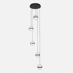 Plafon Colgante People 5l Negro 140w 3000-4000-6000k 10920lm Remoto Y Reg.intensidad Regx35x35cm