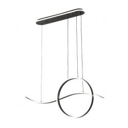 Colgante Style Negro 205w 3000-4000-6000k 17940lm C/luz Ambiente Remoto Y Reg.intensidad Regx100x15cm