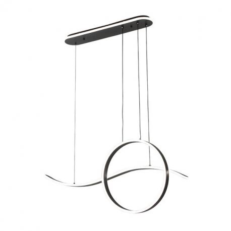 Colgante Style Negro 205w 3000-4000-6000k 17940lm C/luz Ambiente Remoto Y Reg.intensidad Regx100x15cm