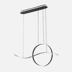 Colgante Style Negro 205w 3000-4000-6000k 17940lm C/luz Ambiente Remoto Y Reg.intensidad Regx100x15cm