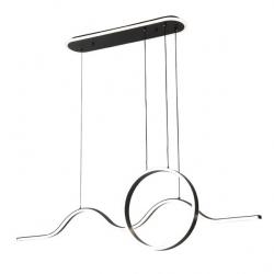 Colgante Year Negro 177w 3000-4000-6000k 15756lm C/luz Ambiente Remoto Y Reg.intensidad Regx120x15cm
