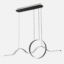 Colgante Year Negro 177w 3000-4000-6000k 15756lm C/luz Ambiente Remoto Y Reg.intensidad Regx120x15cm