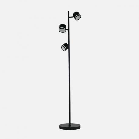 Pie Salon Ortiga 3 X Gx53 Negro 27w 2400lm Orientable Bombillas Incluidas 142x25x25cm