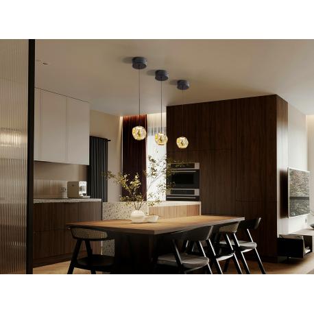 ZARIA- LAMP 1L- NEGRO/BRONCE/AMBAR
