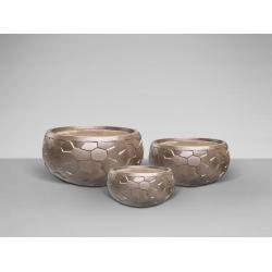 CANELA- SET 3 MACETEROS- BRONCE
