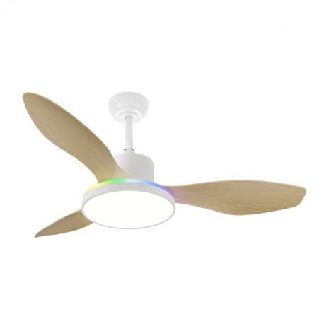 Ventilador Dc 48+7w Mandala Blanco 3asp 120d 4080l 3000-4500-6500k+rgb Remo+r.int+memo+temp