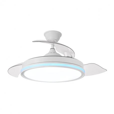 Ventilador Dc 59+7w Cacique Blanco 3asp 107d 6980l 3000-4500-6500k+rgb Remo+r.int+memo+temp