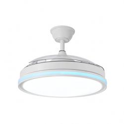 Ventilador Dc 59+7w Cacique Blanco 3asp 107d 6980l 3000-4500-6500k+rgb Remo+r.int+memo+temp