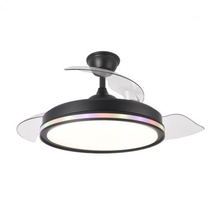 Ventilador Dc 59+7w Cacique Negro 3asp 107d 6980lm 3000-4500-6500k+rgb Remo+r.int+memo+temp