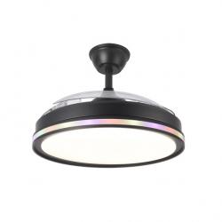 Ventilador Dc 59+7w Cacique Negro 3asp 107d 6980lm 3000-4500-6500k+rgb Remo+r.int+memo+temp