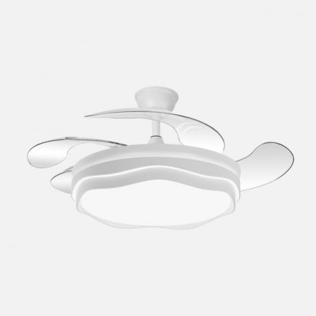 Ventilador Nasim 59w 6980lm Blanco 4 Aspas Desp. 34,5/42x50/107cm 3col.dc.remot+reg.inten