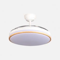 Ventilador Dc Relampago 60w Blanco/haya 3asp.107d 6980 Lm 36x48/107cm 3col.remoto+memoria+temporizador+reg.intensidad