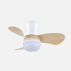 Ventilador Dc Enoc 15w 1800lm Blanco/haya 3aspas 58d 3000k-4200k-6500k Regulable Intensidad+ Remoto+temporizador+memoria